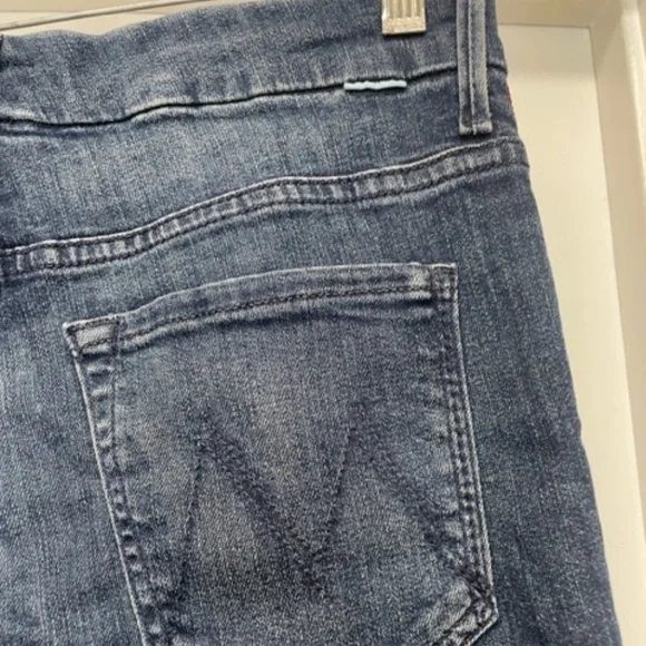 MOTHER High Waisted Looker Jeans Here Kitty Kitty Glitter Racer - Picture 13 of 13